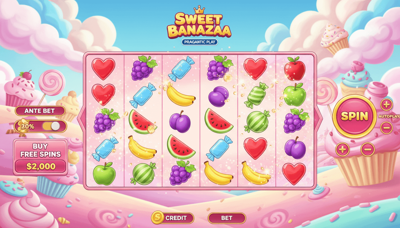 Sweet Bonanza slot game grid